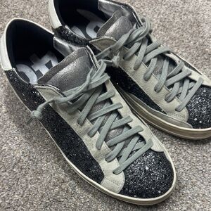 Glittery Black and Gray Sneakers